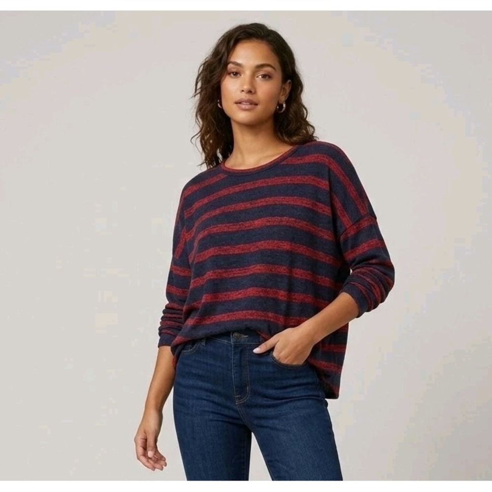 Rag and bone blue and red Women's Size Small soft rayon blend stretch shirt